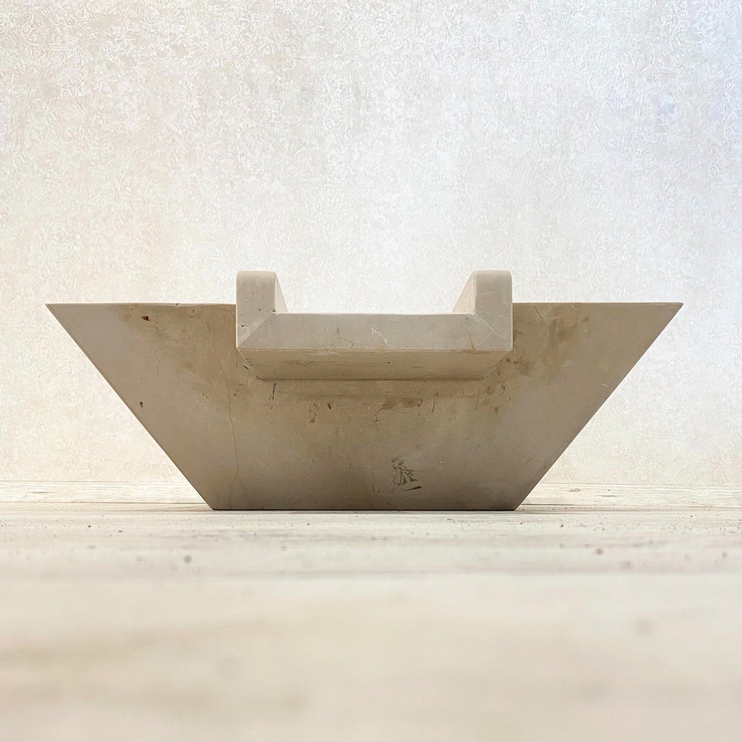 Handmade Marble Beige Cascade Water Bowl, for Pool, Bathroom & Garden, Natural Stone, Outdoor and Indoor Décor, Fountain Centerpiece