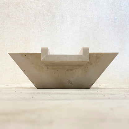 Handmade Marble Beige Cascade Water Bowl, for Pool, Bathroom & Garden, Natural Stone, Outdoor and Indoor Décor, Fountain Centerpiece