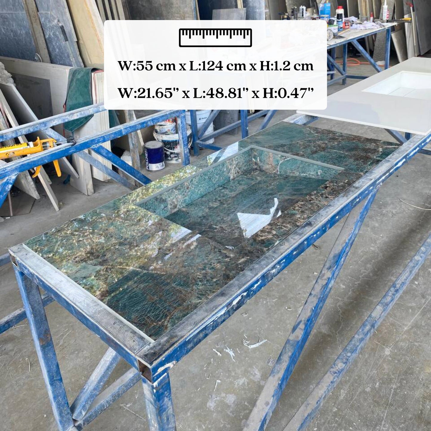 Handcrafted Porcelain Bathroom Sink, Wall Hung Sink with Counter, Santos Bathroom Sink, Modern Rustic Vanity Design, Natural Stone Look