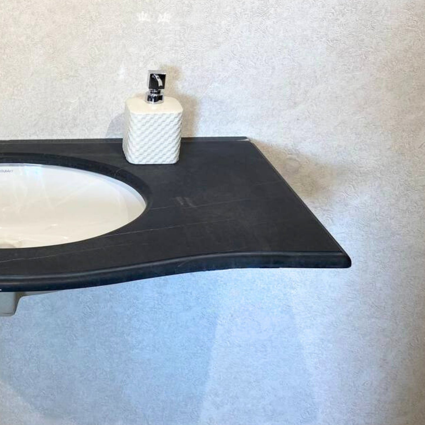 Handmade Marble Nero Marquina Bathroom Sink, Black and White Bathroom Sink, Natural Stone, Wall Mount Bathroom Sink, Black and White Marble
