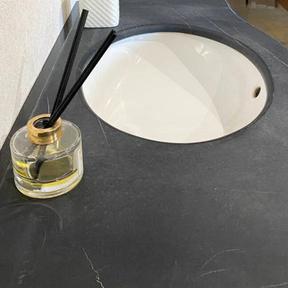 Handmade Marble Nero Marquina Bathroom Sink, Black and White Bathroom Sink, Natural Stone, Wall Mount Bathroom Sink, Black and White Marble